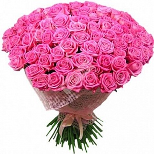 Букет из 51 розовой розы 40 см