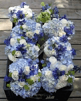 Цветы для свадьбы в голубом цвете