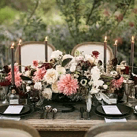 Оформление свадебного стола в розово коричневых тонах