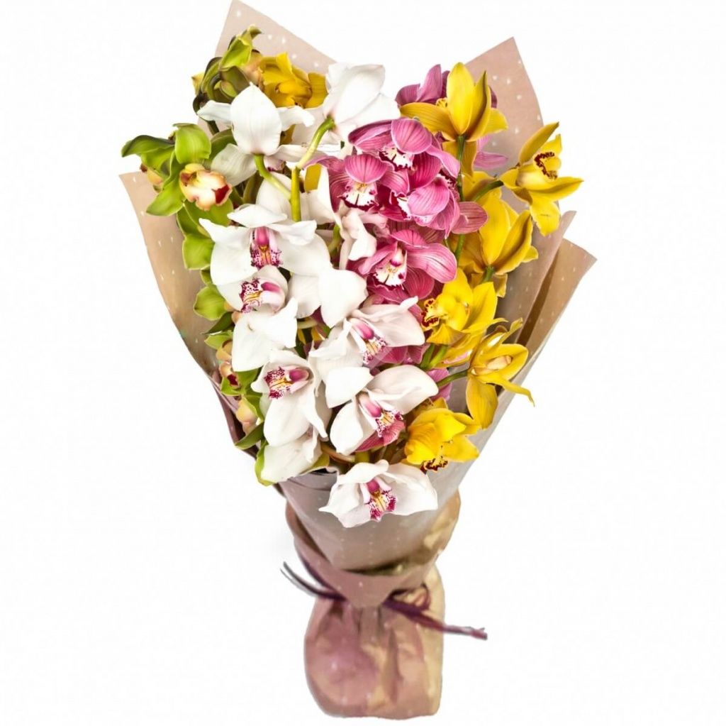 Купить Букет из орхидеи цимбидиум с быстрой доставкой и скидкой в TopFlo.ru