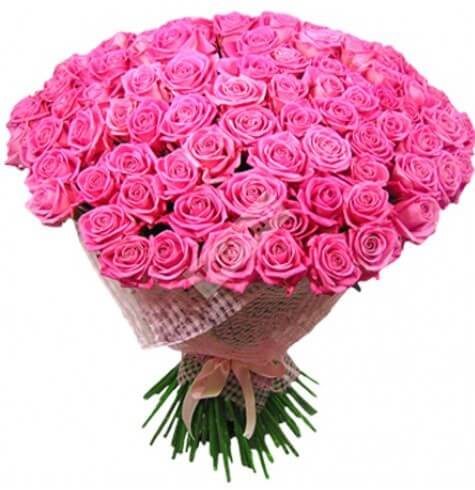 Букет из 51 розовой розы 40 см