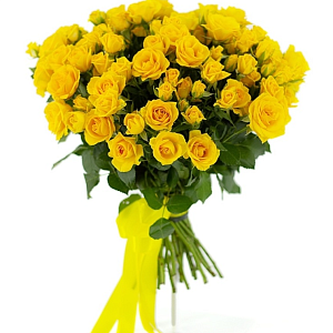Букет желтых кустовых роз