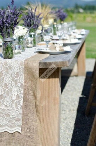 Оформление свадебного стола в стиле рустик
