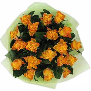 Букет из 21 оранжевой розы 40 см