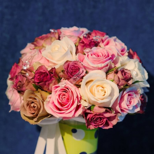 Букет невесты розовый с розой