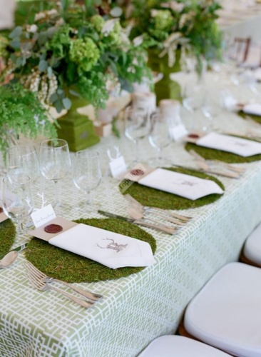 Оформление свадебного стола в зеленом цвете