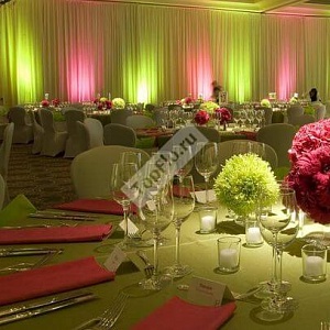 Оформление зала свадьбы в салатово розовых тонах