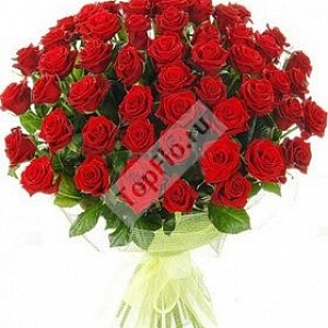 Букет из 51 красной розы в упаковке 40 см