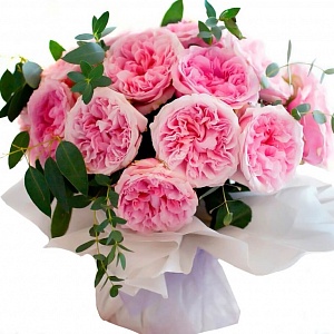 Букет из розовых роз Дэвида Остина