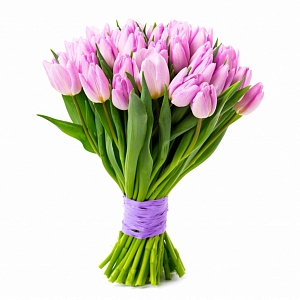 Букет из нежно-розовых тюльпанов