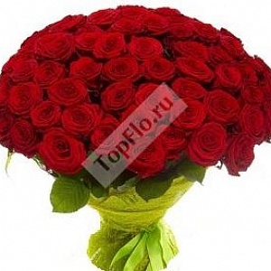 Букет из 75 красных роз 40 см