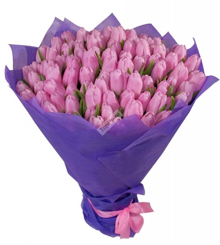 Букет Розовая принцесса 35 тюльпанов