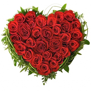 Букет из 25 роз в форме сердца