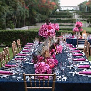 Оформление свадебного стола в розово лиловых тонах