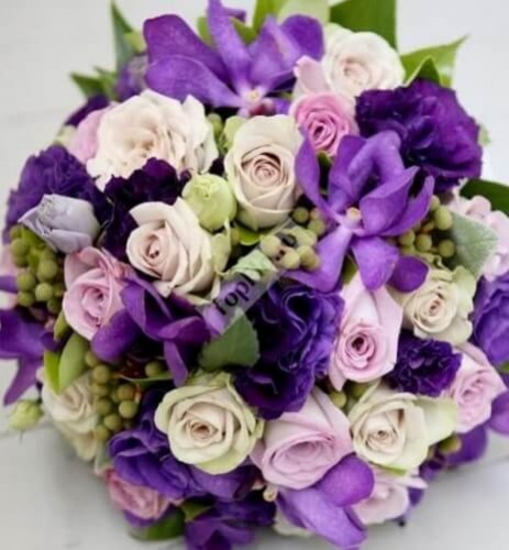 Букет невесты из розы орхидеи и лизиантуса