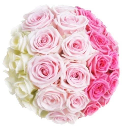 Букет невесты с белой и розовой розой