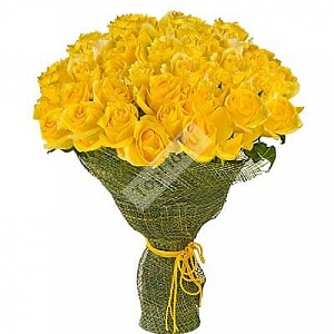 Букет из 51 желтой розы 40 см