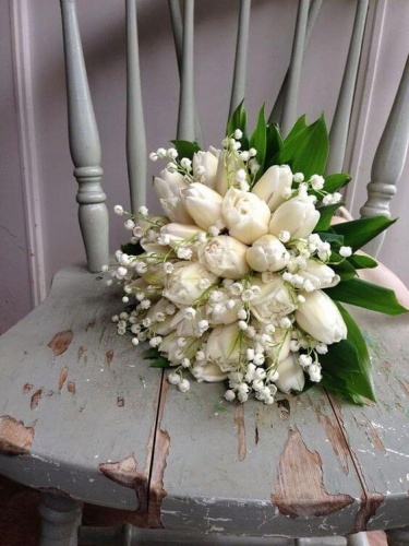 Букет невесты нежные тюльпаны