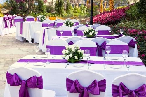 Оформление свадьбы в лиловом цвете с декором